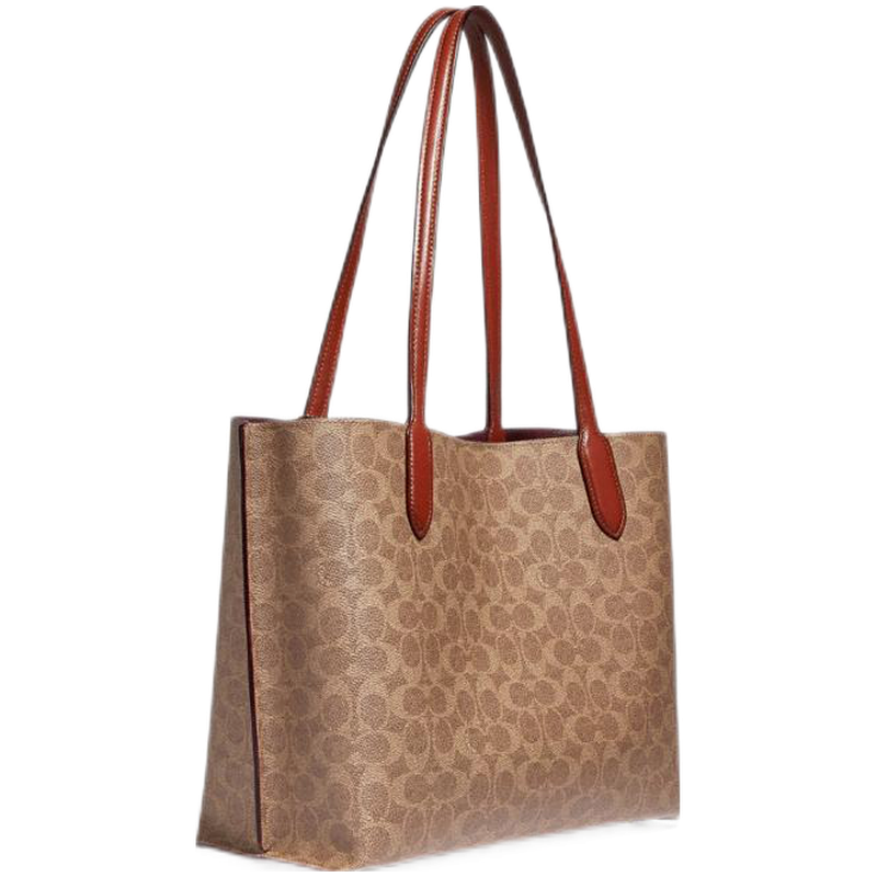 coach 寇驰女包 经典标志帆布willow 托特包 大容量旋锁扣手提包 c