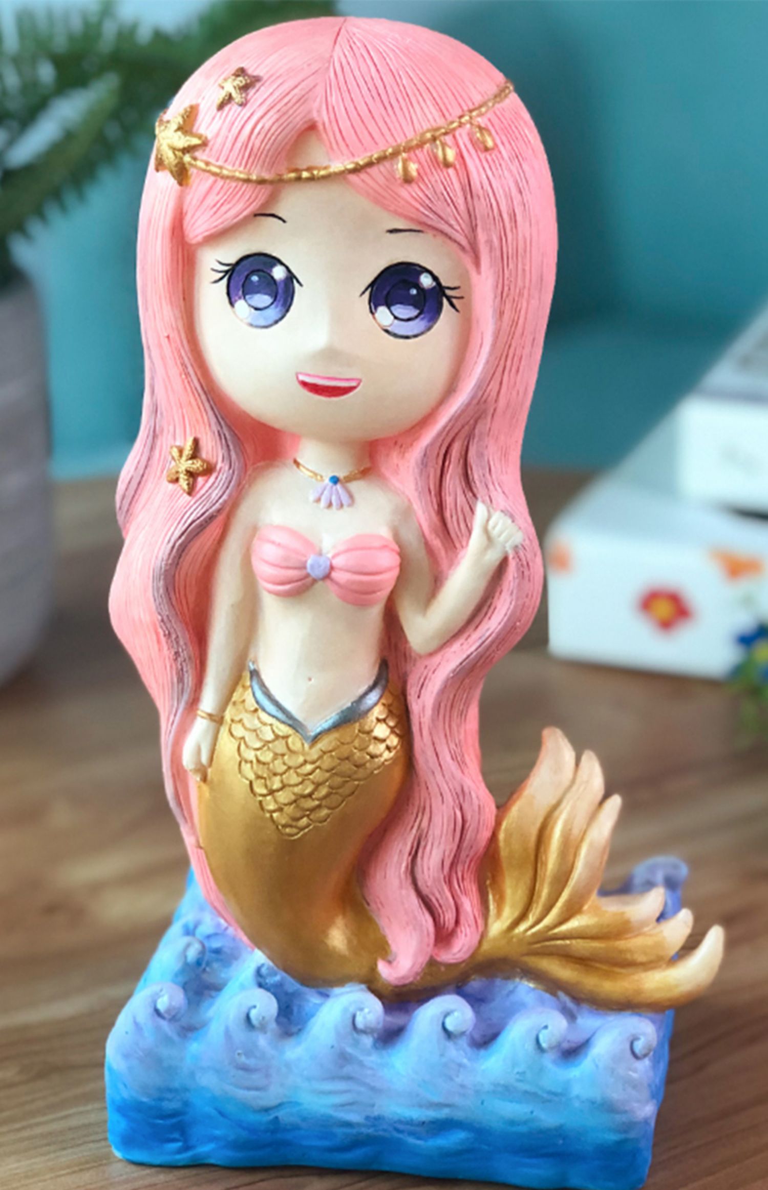 儿童手工diy彩绘石膏娃娃 涂色搪胶存钱罐绘画制作白胚礼品玩具 米娅