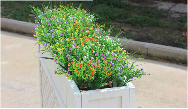 仿真花套装户外假花绢花塑料花绿植花箱花槽花坛长条栅栏工程插花仿真