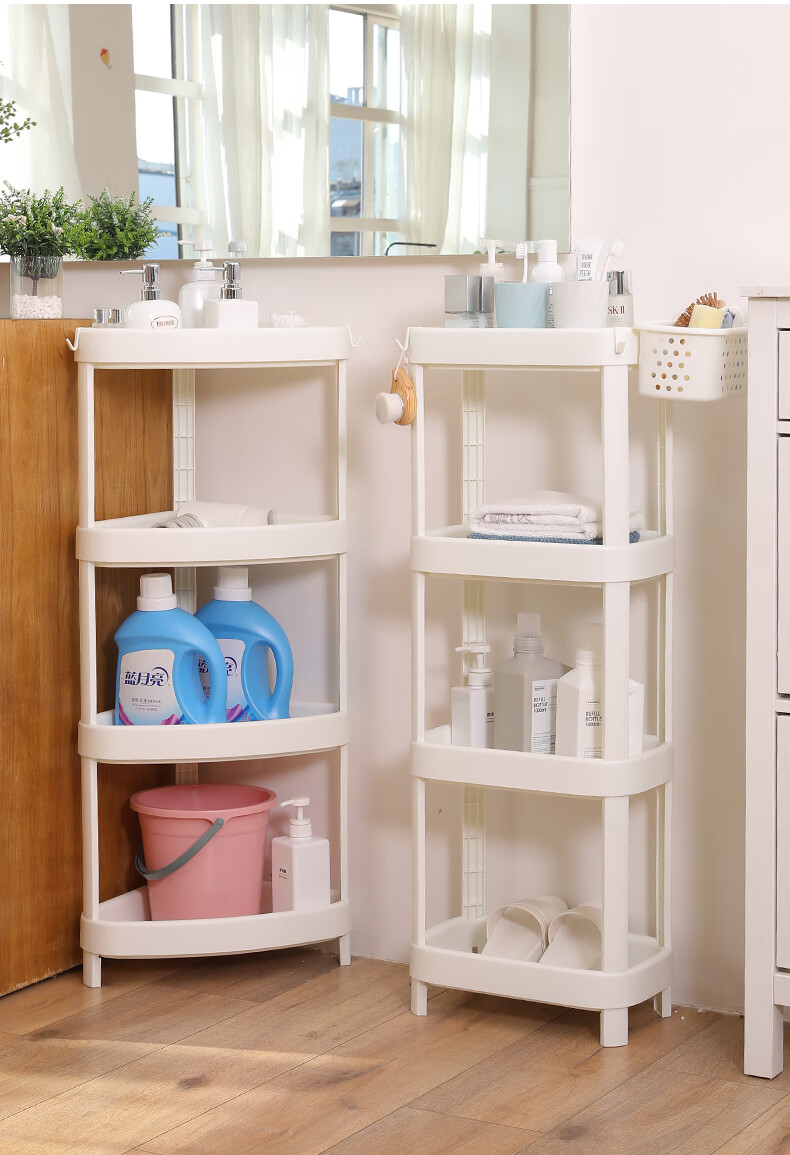 卫生间置物架落地厕所浴室脸盆架脸盆收纳架塑料洗澡间收纳三角架