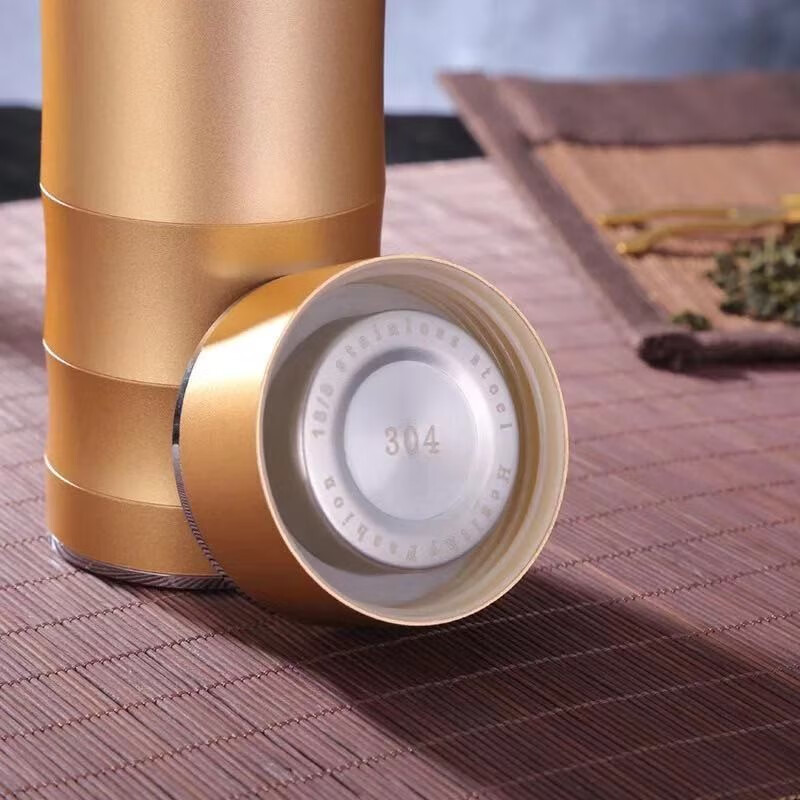 伯莎丹顿竹节999纯银内胆雪花银杯子办公商务男士保温杯高档泡茶杯