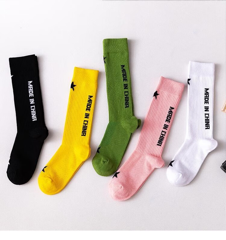 半截袜女长袜子女ins潮网红款小腿袜外穿街头运动高筒袜长筒秋季薄款