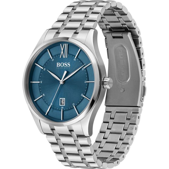 博斯(boss)男士石英机芯不锈钢表带带日期窗口防水30m时尚手表42mm