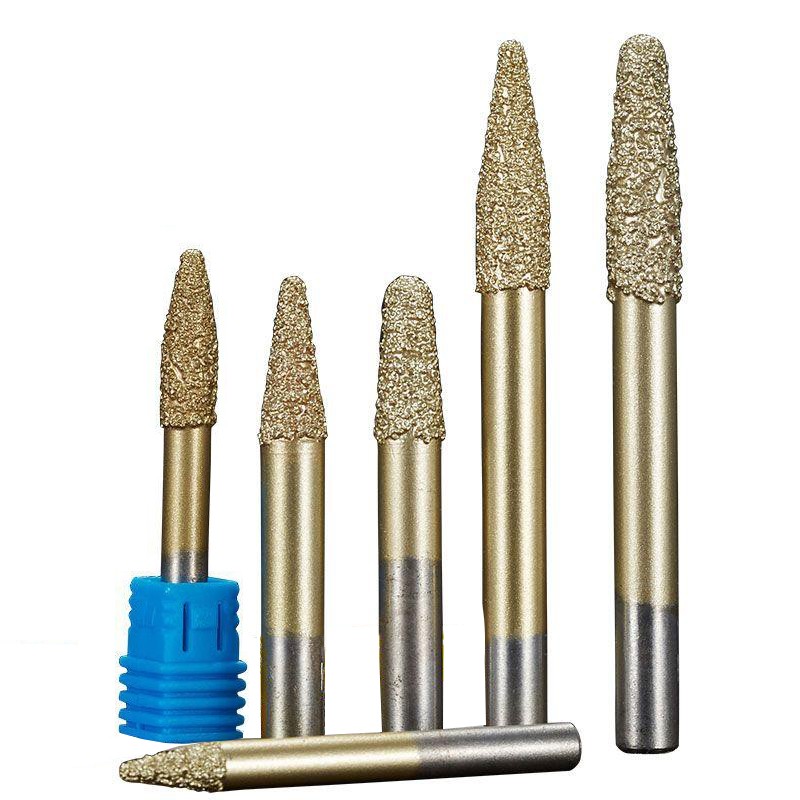 钎焊冶熔金刚石锥度球头刀大理石青石石材数控雕刻机浮雕刻字刀具6转3