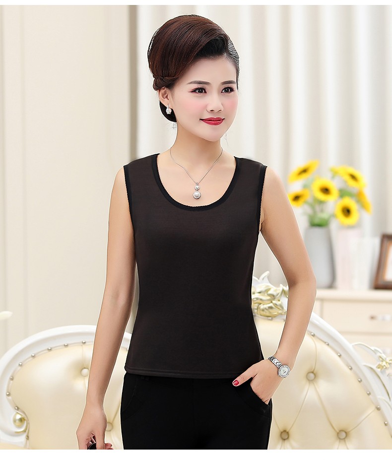 恒源祥轻奢高档中年人妈妈马夹保暖背心女加厚加绒内穿坎肩中老年奶奶