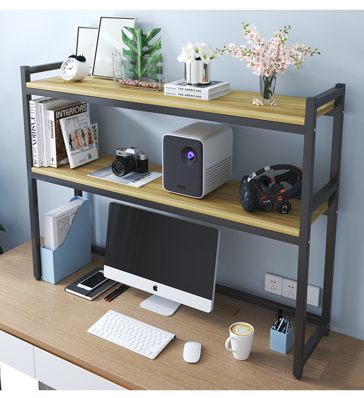 温妤书架简易桌上置物架多层收纳架学生多功能书桌架子办公室电脑桌架