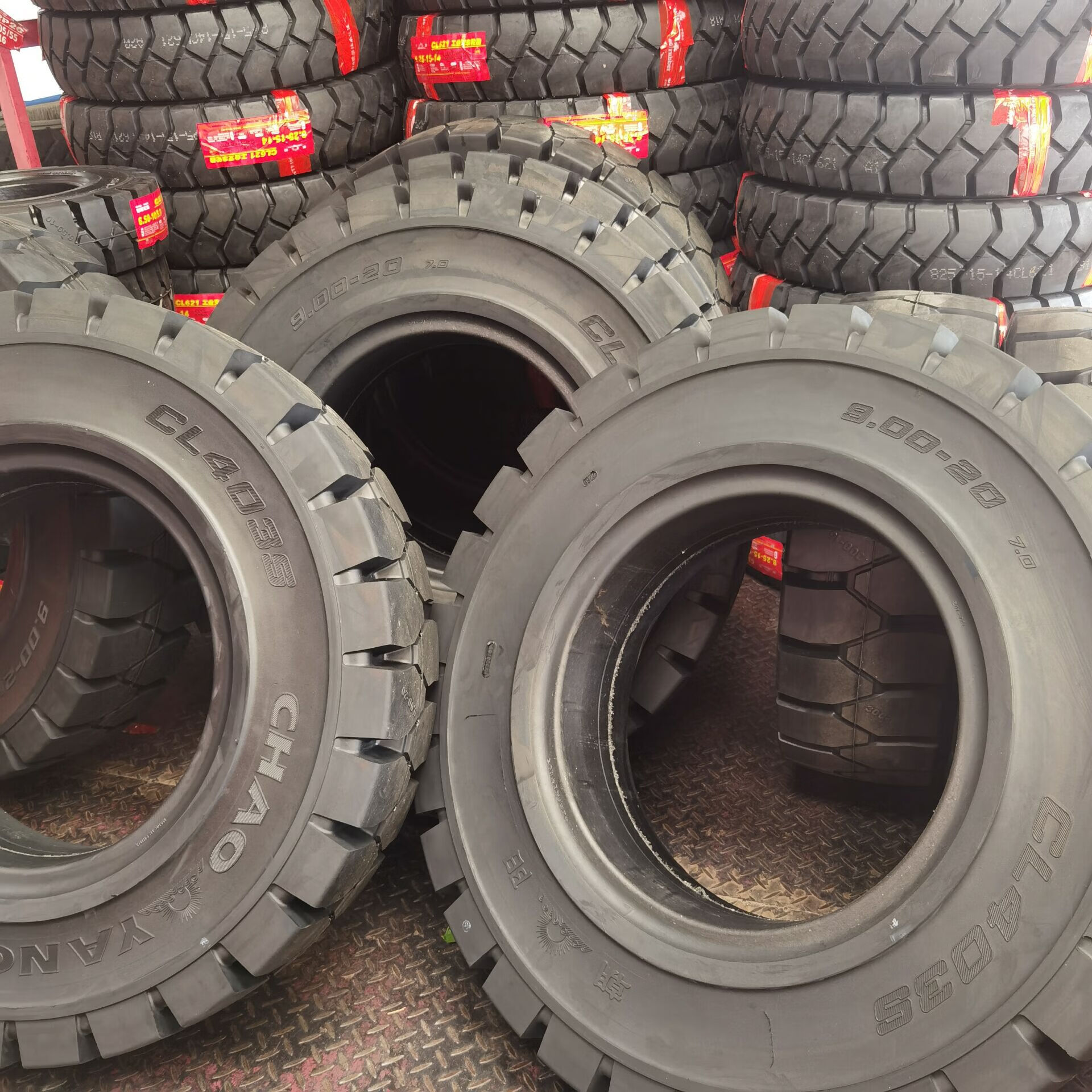 正新朝阳前进叉车实心充气轮胎合力3/3.