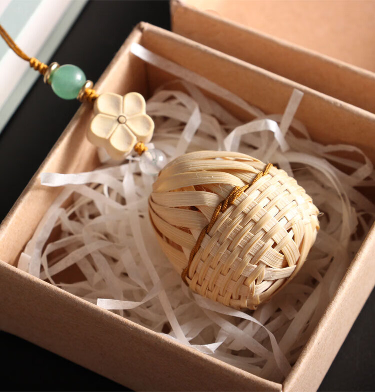 竹编香囊竹铃铛手工diy材料包创意自制中国古风礼物非遗大红材料包