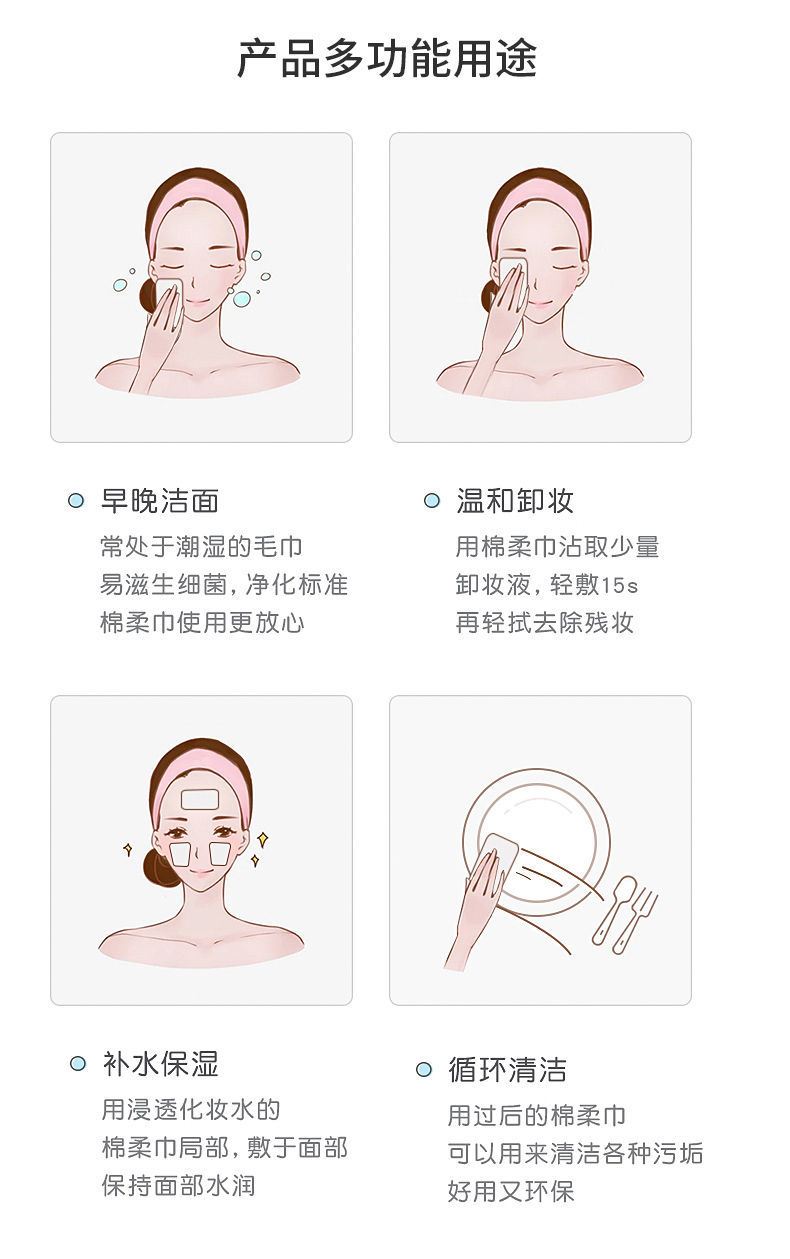 一次性洗脸巾纯棉卸妆棉片干湿两用化妆棉湿敷婴儿擦