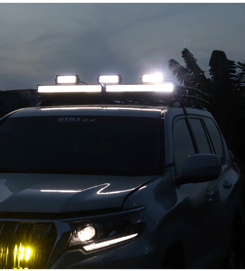 汽车长条灯led射灯12v24伏货车中网改装灯超亮强光越野车顶远光灯