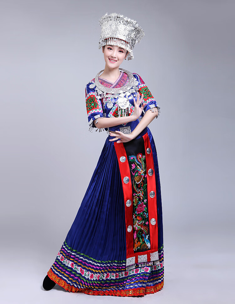 贵州苗族衣服女苗族服装土家族湘西贵州演出服女56个少数民族舞蹈苗家