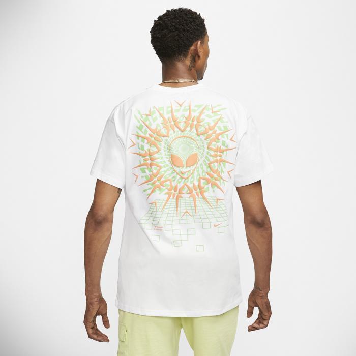 耐克(nike)男士夏季纯棉外星人大钩子t恤百搭时尚短袖341846 white
