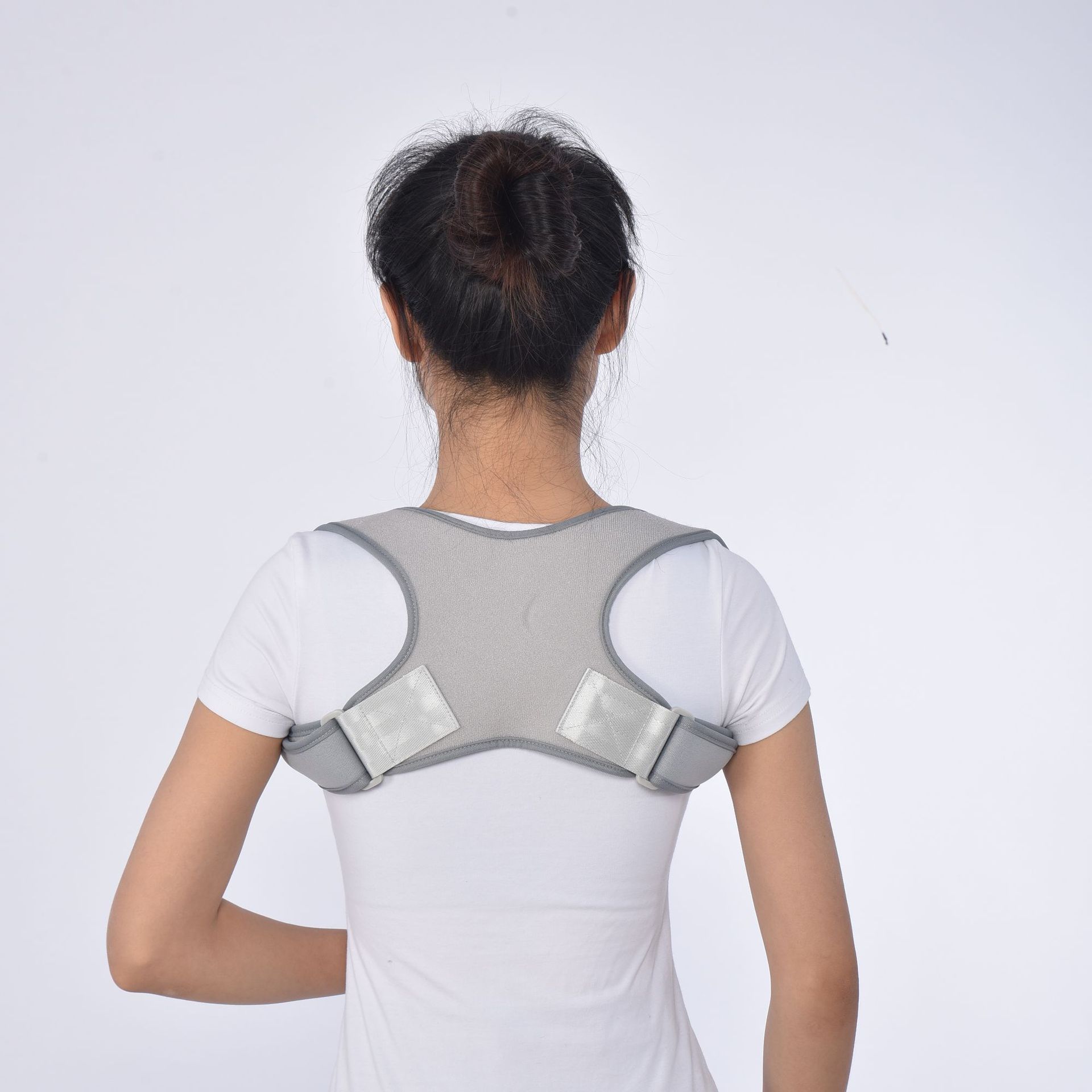 锁骨背带锁骨骨折固定带宝宝锁骨带婴儿骨折绑带小儿锁骨八8字形 灰色