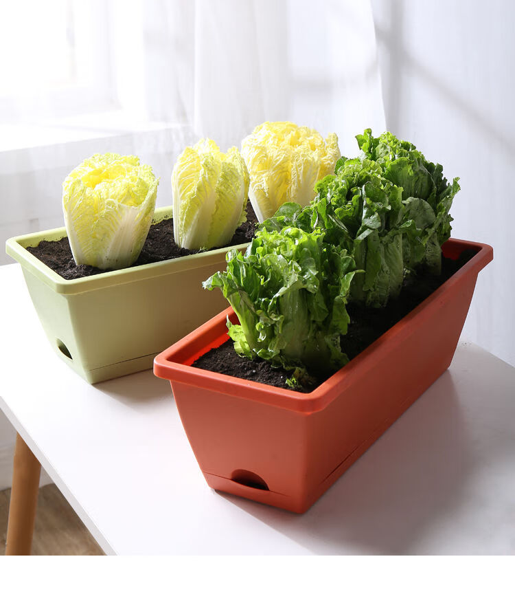 阳台种菜盆家庭阳台蔬菜种菜神器长方形塑料花盆长条盆花槽种植盆