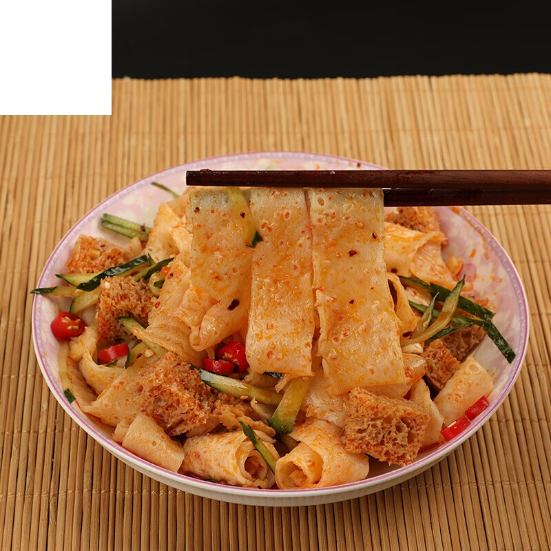 河南特产干面皮 面筋 调料包套餐速食免煮小吃干凉皮凉拌烤麸2000g