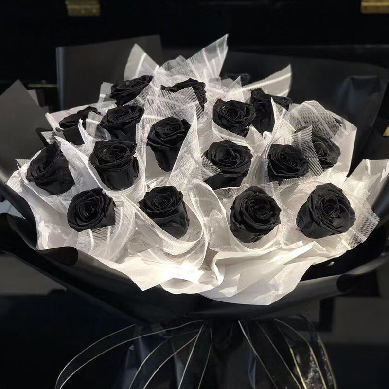 涞思芊轻奢黑玫瑰网红香皂永生玫瑰花束颂女友男友情人节物抖音网红sn