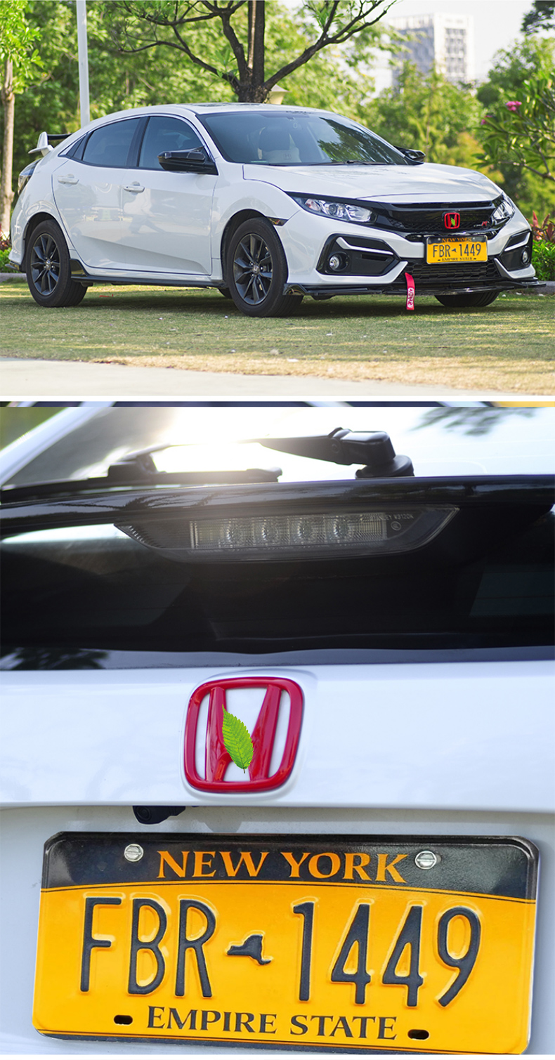 车标适用于本田车标贴十代思域雅阁皓影crv冠道inspire黑红色车标改装