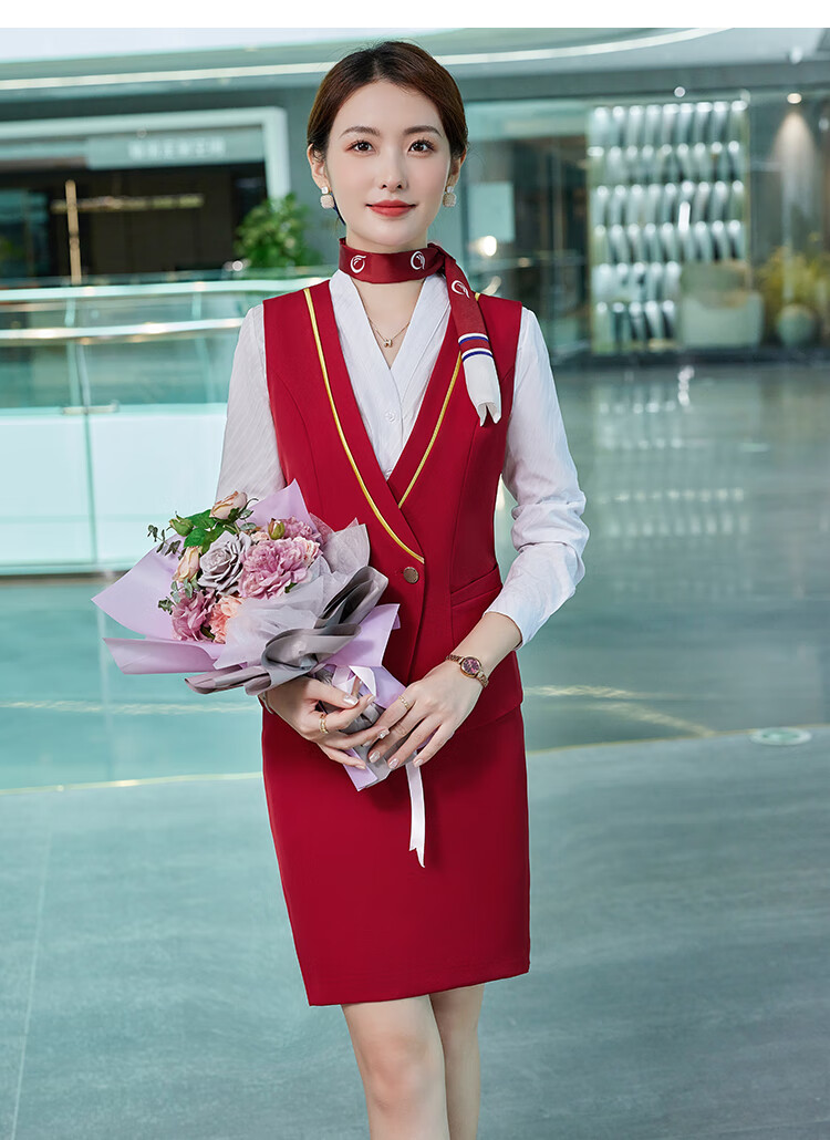 南航空姐制服职业装套装气质高铁乘务员制服物业客服酒店前台工作服