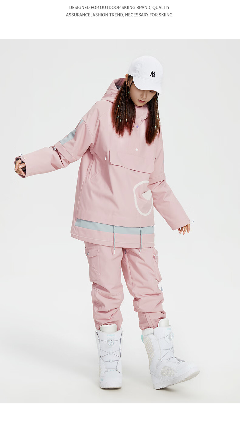 至高22新款滑雪服女套装单板双板防水加厚保暖分体雪服上衣滑雪裤白色
