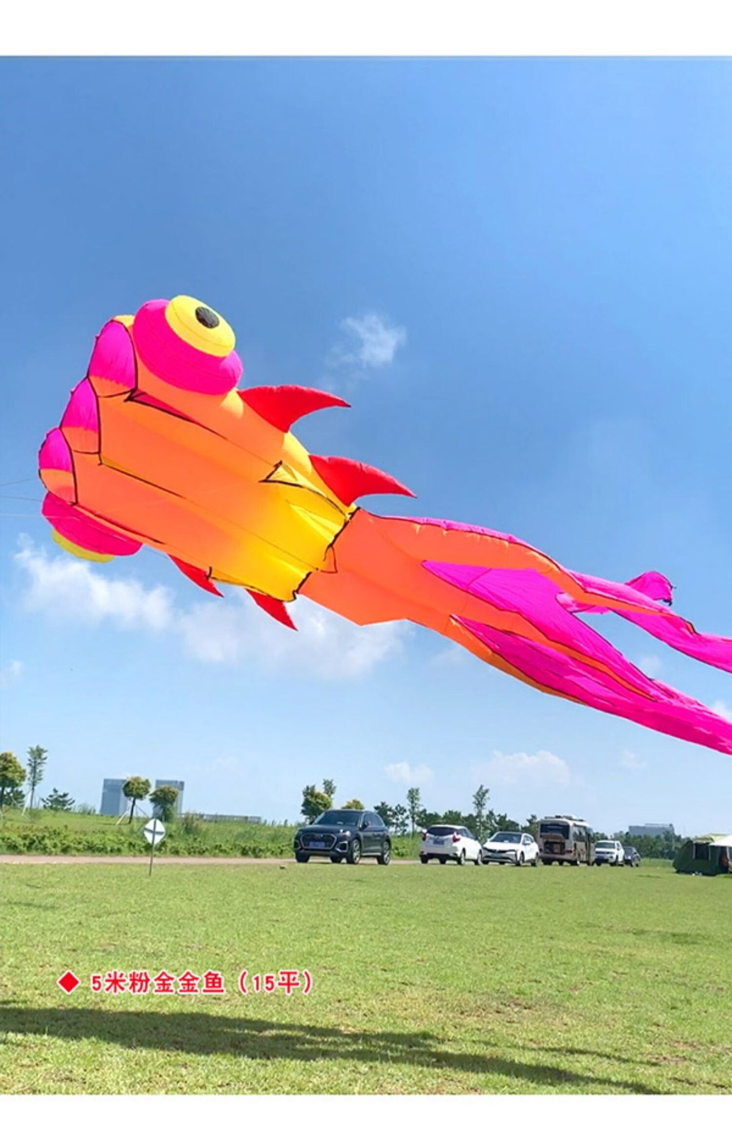 马老四风筝巨型软体金鱼好飞特大长尾尼龙伞布抗大风 9米黑橙金鱼(37