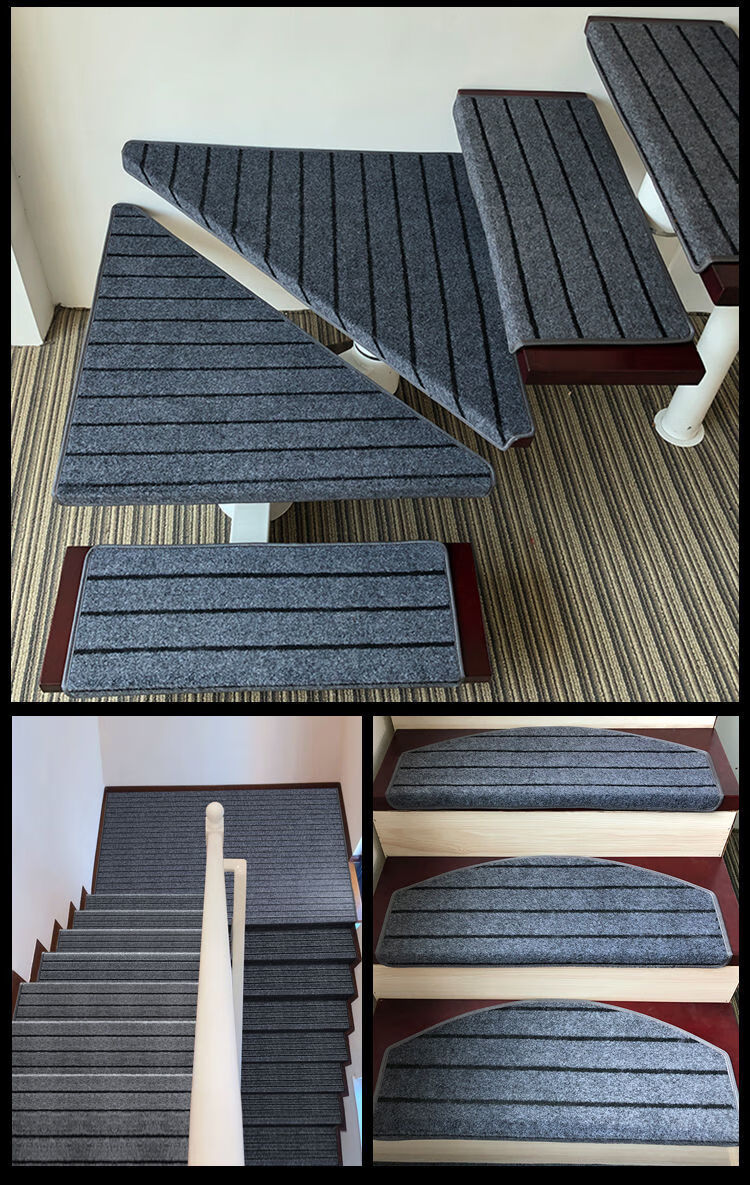 楼梯踏步垫免胶自粘防滑家用大理石瓷砖实木台阶地垫定制 纯黑色 90*