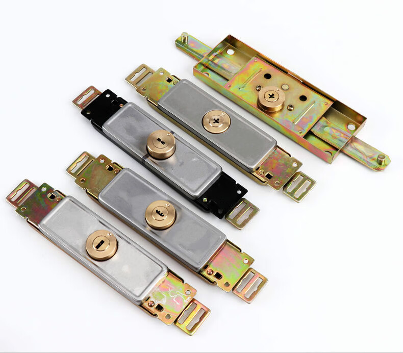 通用卷闸门锁卷帘门锁仓库门锁站着开腰部锁防撬防盗十字纯铜锁芯站着