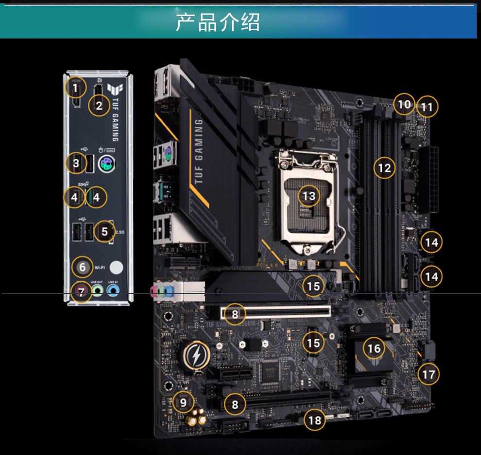 华硕b560m主板参数图片