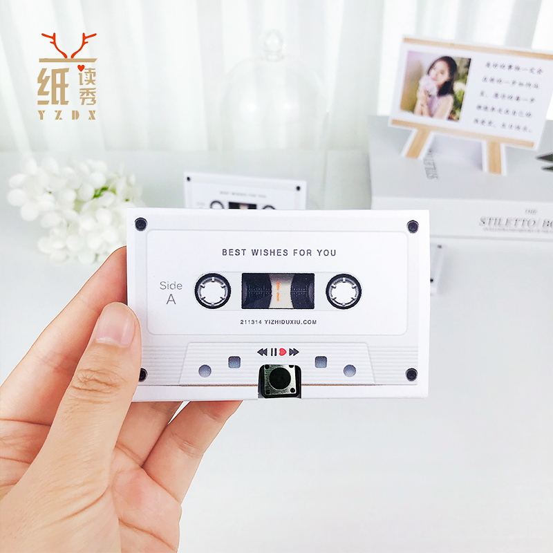 录音贺卡现货录音芯片表白音乐盒卡片定制照片祝福语生日贺卡新年