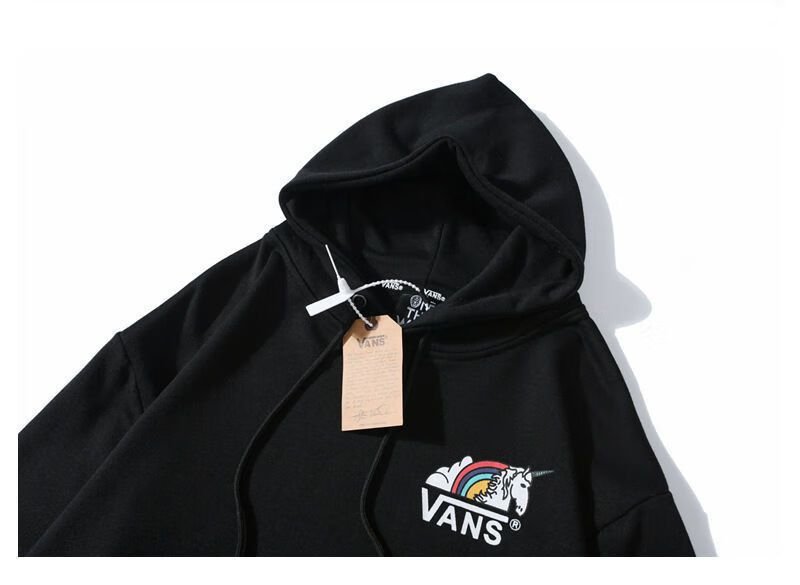 特价】万斯范斯加绒欧美新款彩虹马独角兽男女情侣同款卫衣潮牌外套