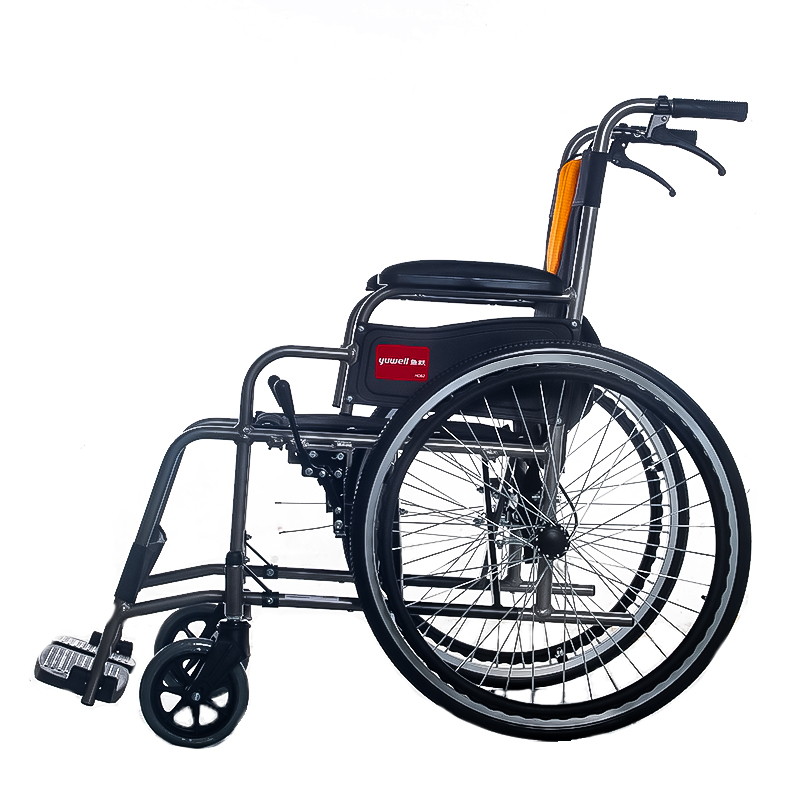 鱼跃yuwell轮椅老年人家用铝合金折叠便携老年手动代步车轮椅手推车