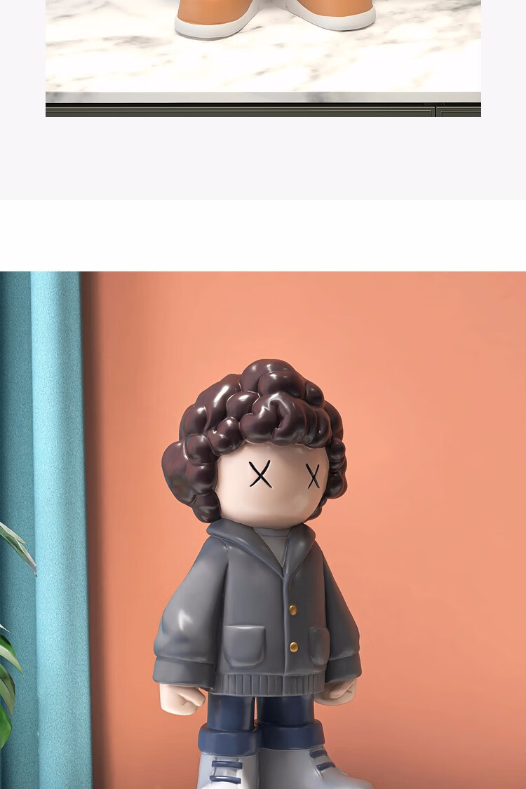 映森网红潮牌熊摆件客厅轻奢桌面卡通公仔电视柜旁边时尚装饰品摆设