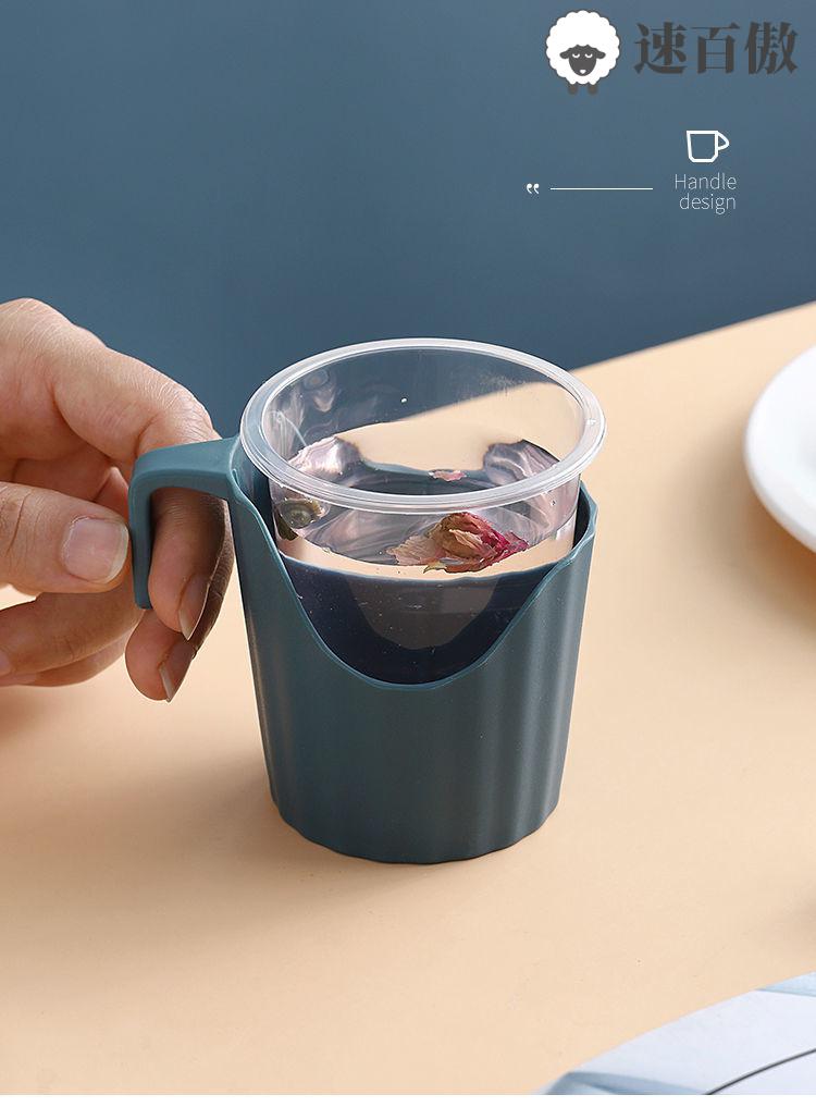 一次性纸杯托架加厚透明杯托一次性纸杯杯托加厚塑料防烫手杯架隔热杯