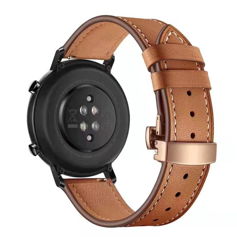 适用华为手表watch/2pro爱马仕款蝴蝶扣皮革表带荣耀magic46mm华米1/2