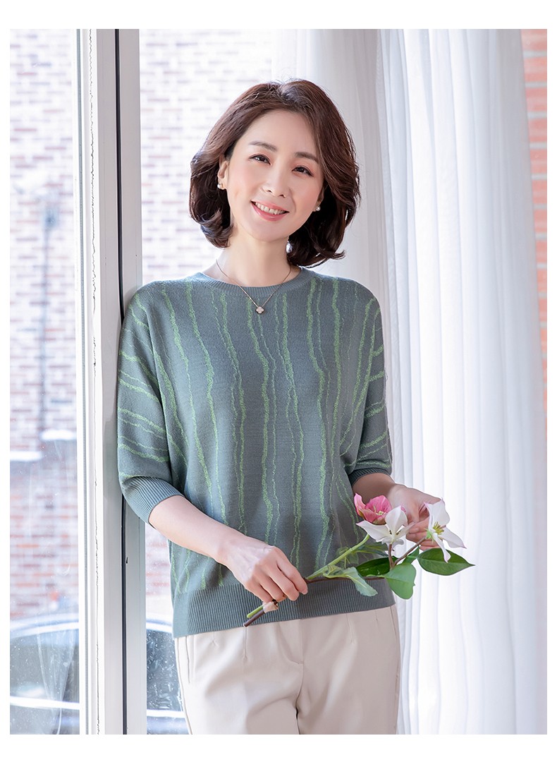 香颜妈妈装秋装针织衫宽松长袖毛衣蝙蝠衫中老年女装春秋上衣洋气打底