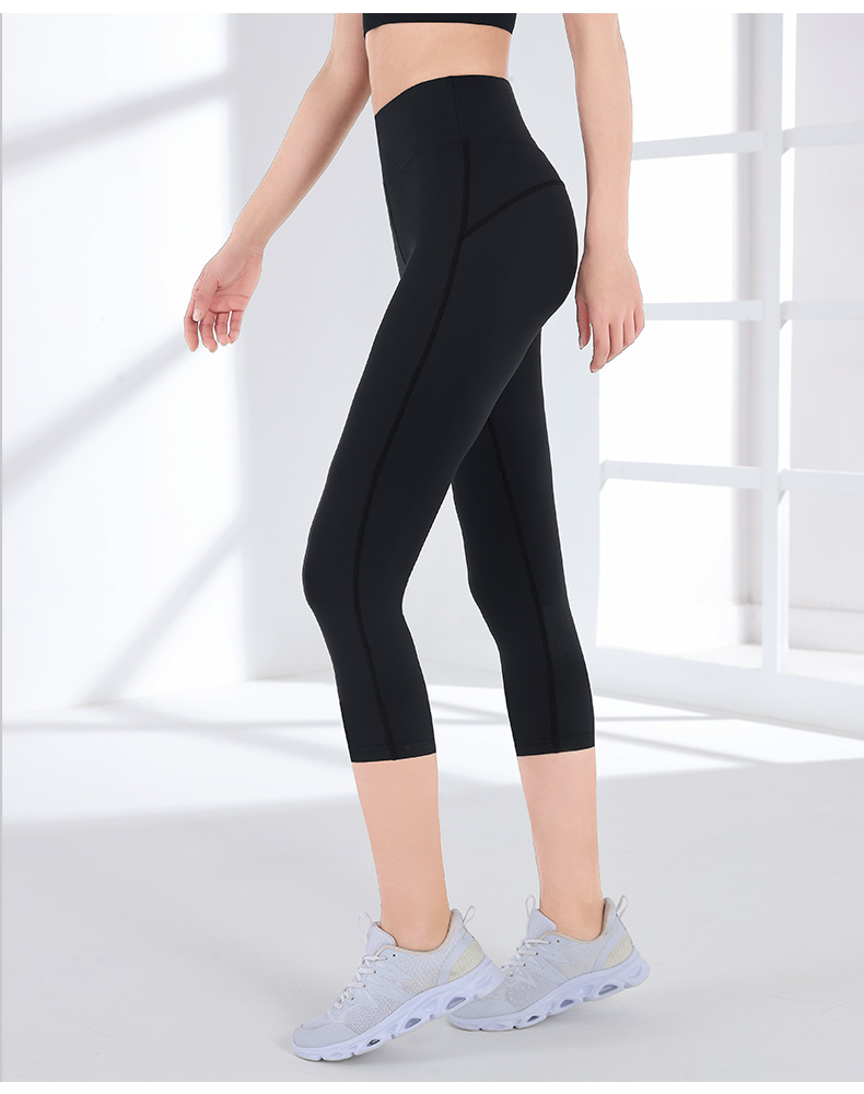 骆驼户外瑜伽裤女夏季健身裤七分裤薄款跑步紧身裤高腰提臀运动裤y1