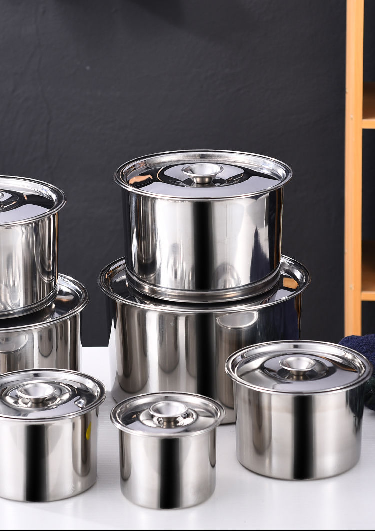 厨房配件 调料器皿 度佳行 调料缸食堂调料盒 不锈钢调料罐201圆形