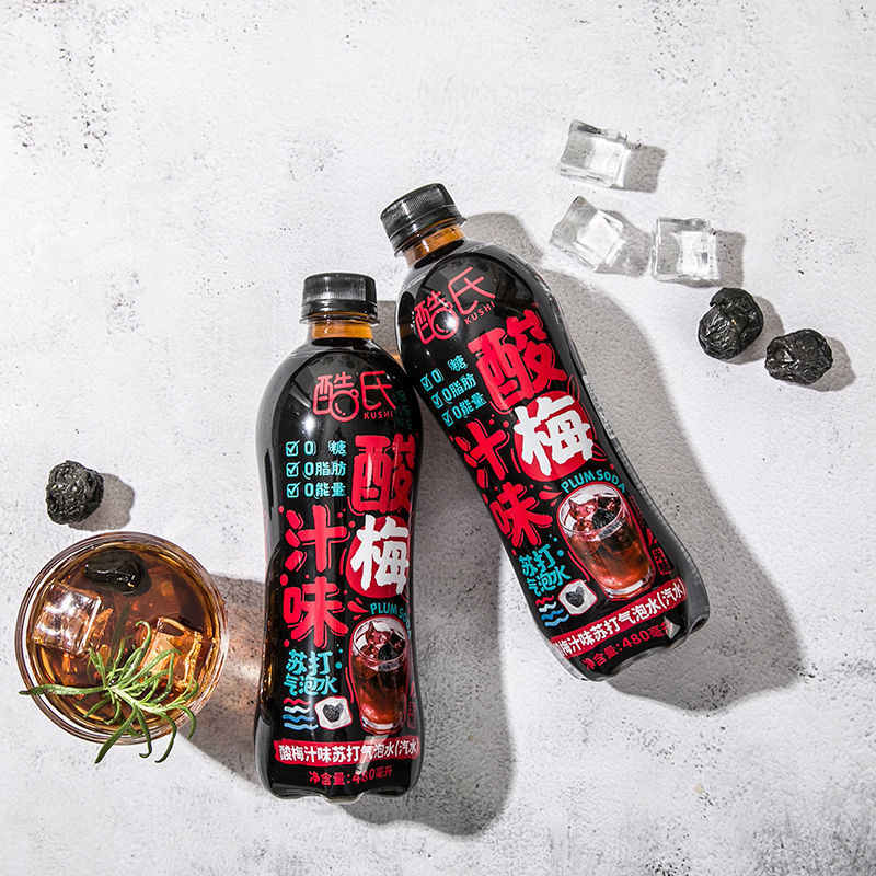 酷氏白猫酷氏柠檬白桃酸梅汁白猫汽水苏打水气泡水碳酸饮用饮料 白猫