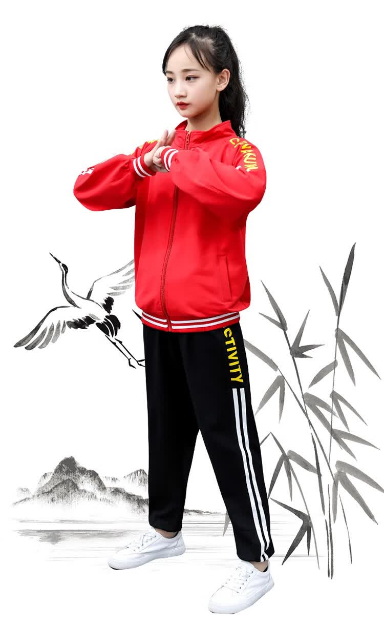 儿童武术服装少儿练武服男女功夫套装秋春秋训练服运动散打服外套