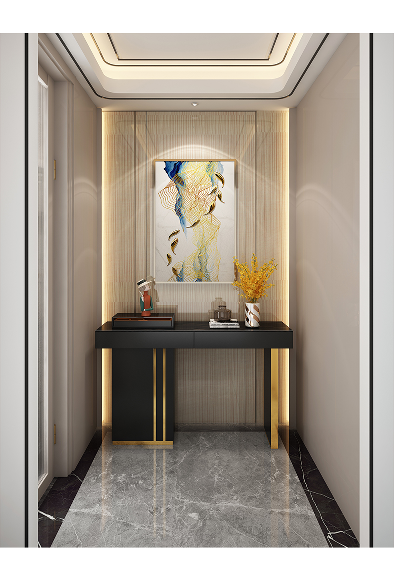 走廊柜意式餐边柜现代简约端景台 轻奢玄关带储物盒(长120宽35高85cm)