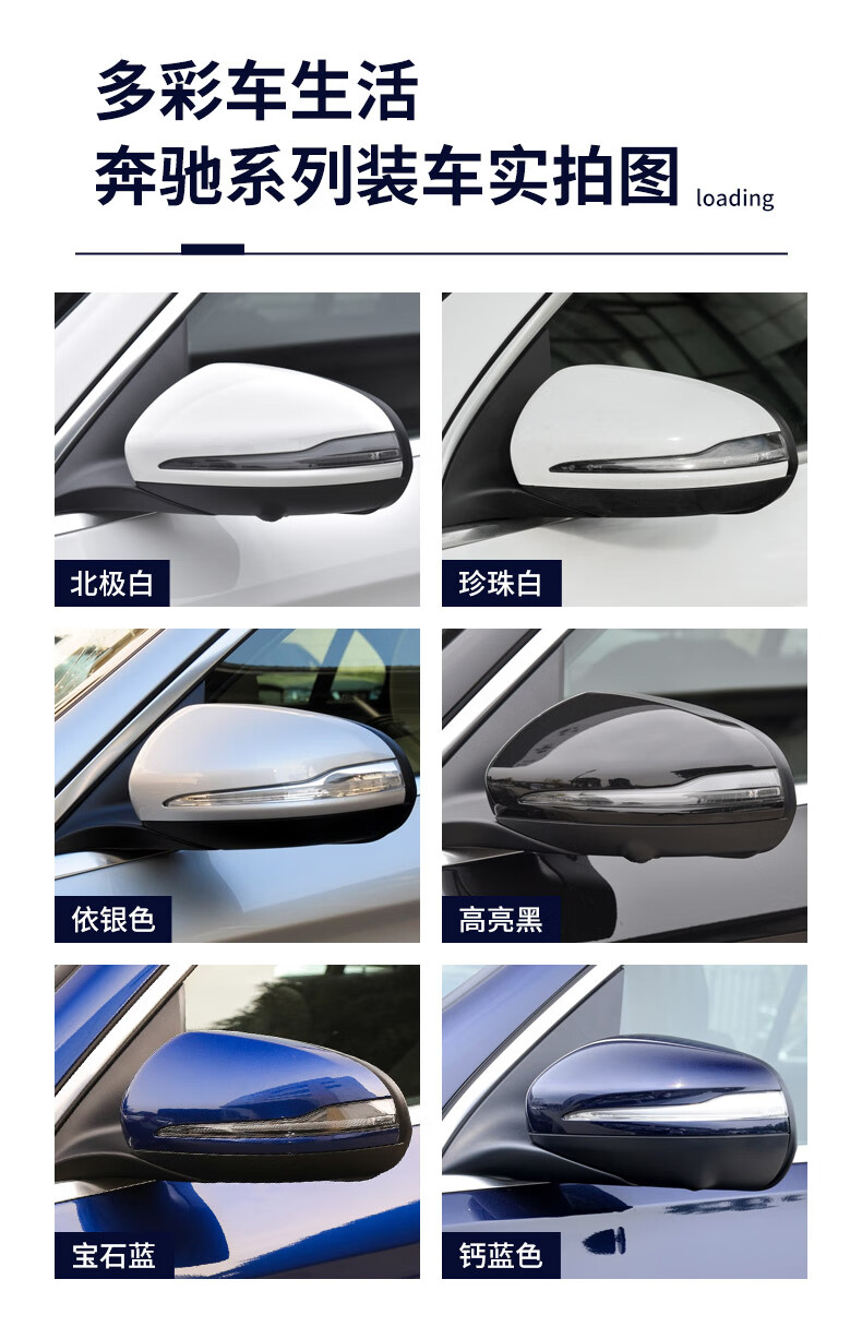 大亦 适用奔驰c级奔驰c倒车镜奔驰glc后视镜外壳glb转向灯罩e300反光