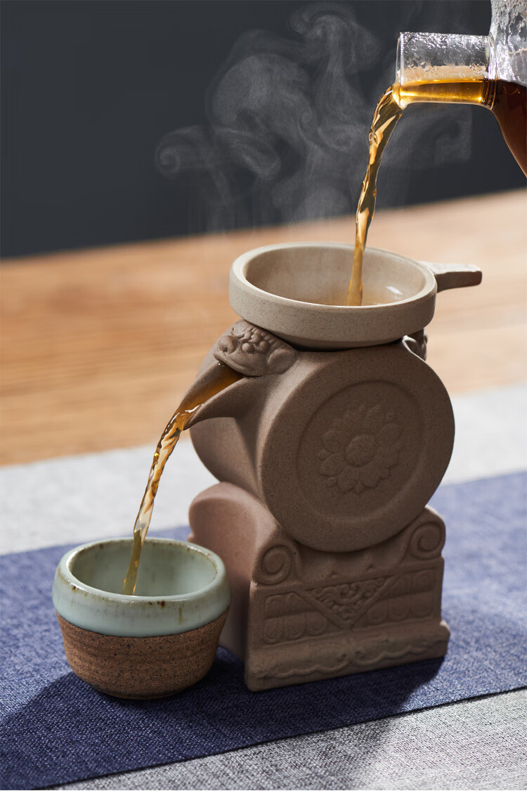 茶漏滤茶网漏斗石鼓茶滤茶叶过滤泡茶器功夫茶具配件汉陶张生石鼓茶漏
