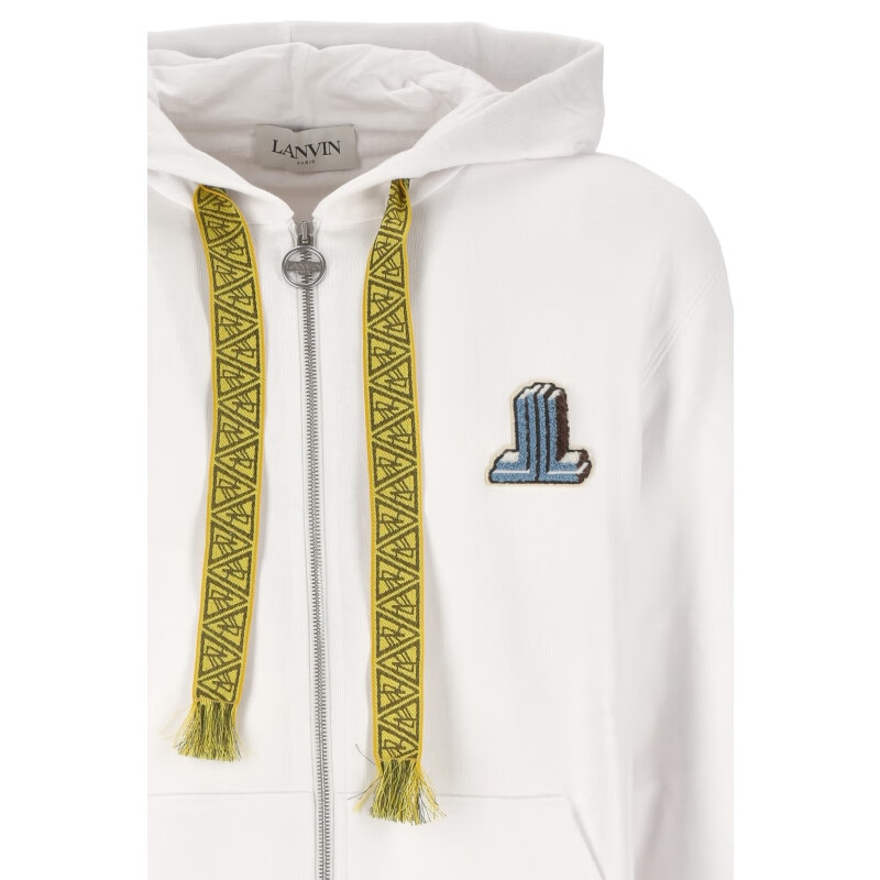 欧洲直采lanvin男装2022春夏男士卫衣rmho0106j200p2200白色s