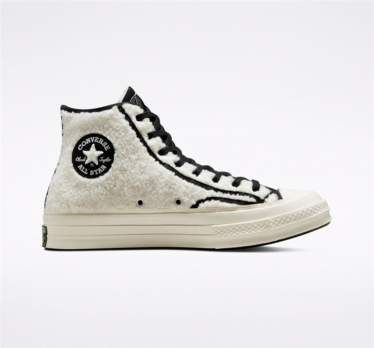 converse chuck 70s 匡威羊羔绒拼接黑白帆布鞋 172005c 40【图片