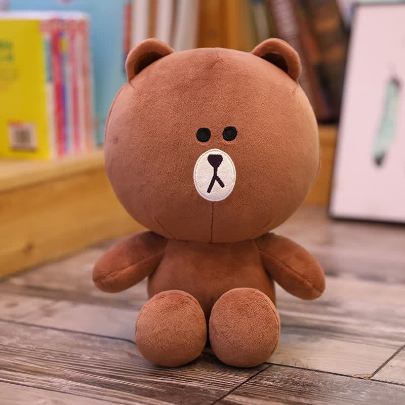 布朗熊毛绒玩具公仔布娃娃莎莉鸡女孩抱枕可妮兔棕色布朗熊1号坐高约