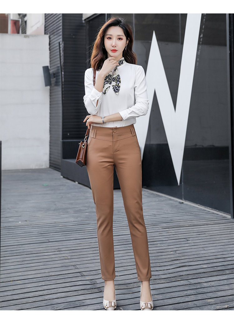 靓莎绮春夏季新品修身小脚裤显瘦西裤女长裤黑色ol职业装女裤子高腰