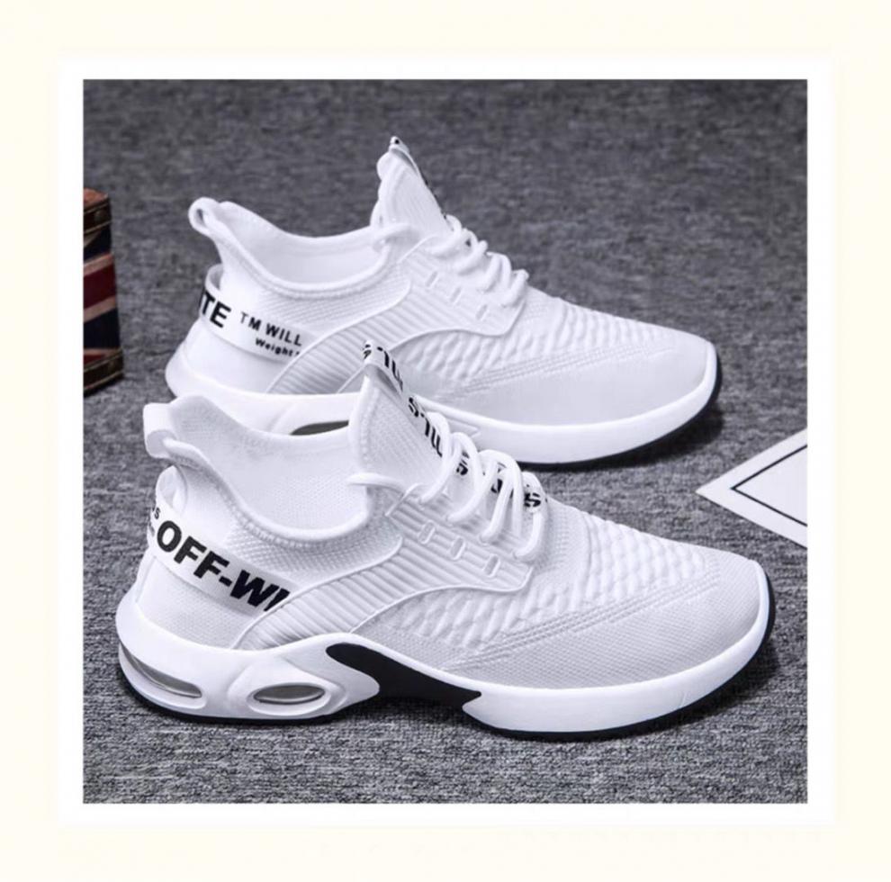 男鞋秋季透气潮流运动鞋学生百搭休闲跑步网面鞋男士增高小白鞋子1101