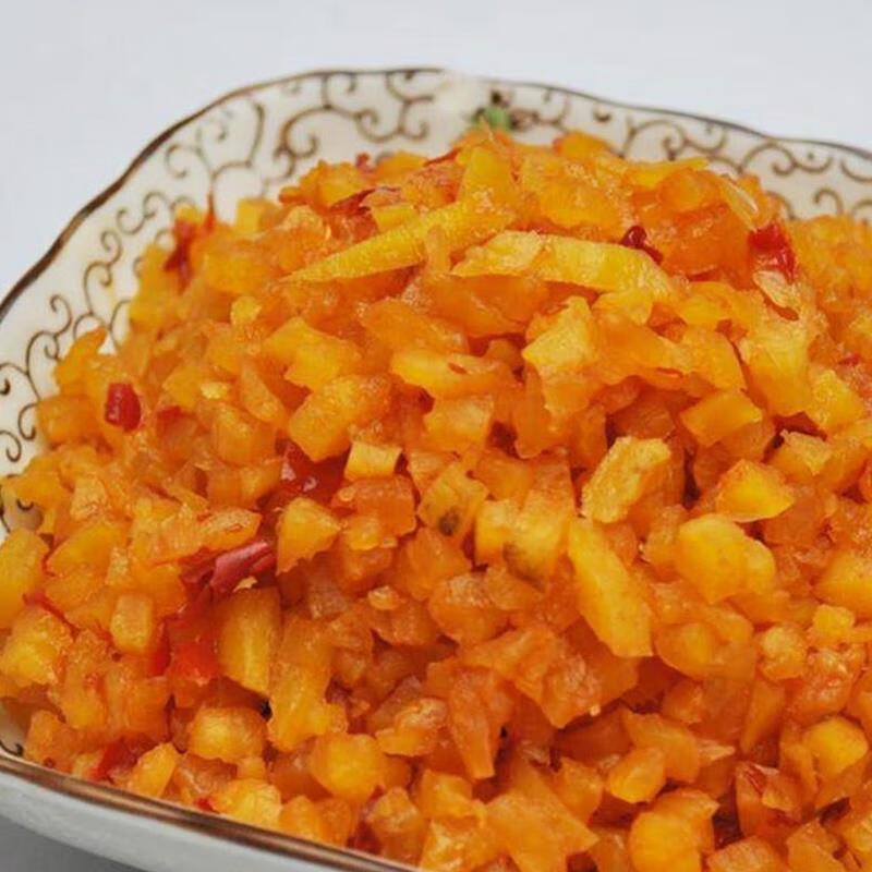 徐州萝卜榨菜蛙鱼凉皮凉菜煎饼果子白萝卜榨菜红榨菜丁微辣甜脆3斤