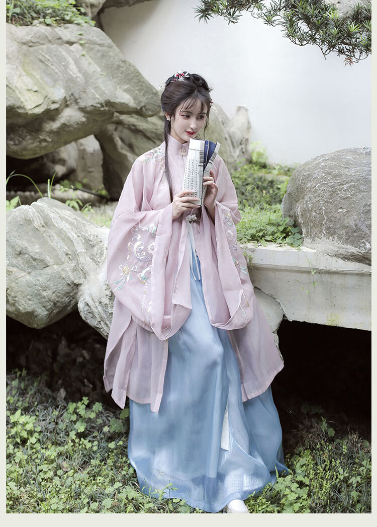 艾诺黛原创明制立领汉服女学生成人古装对襟古风仙气中国风绿色套装l