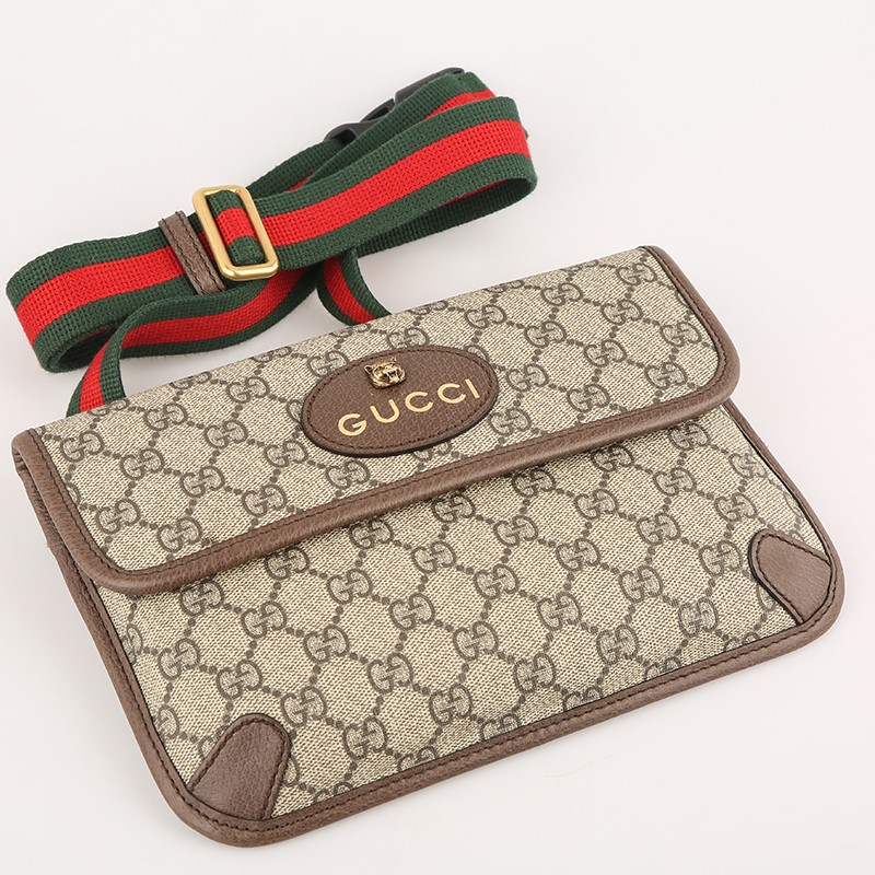 【二手95新】gucci/古驰虎头帆布腰包493930 9c2vt 8745高端时尚轻奢