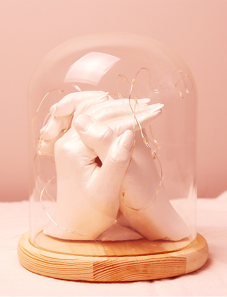 新年礼物情侣手模3d克隆手模型石膏粉diy手工制作材料手足印泥粉 紫晶